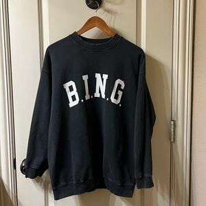 Anine Bing Tyler Seeatshirt - washed black - size Small